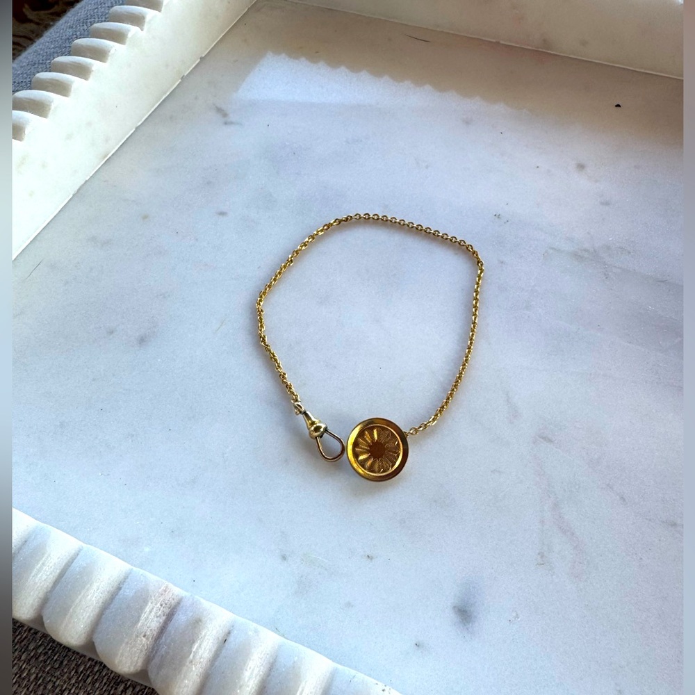 Unique 8.5” gold filled watch chain. In excellent vintage condition.